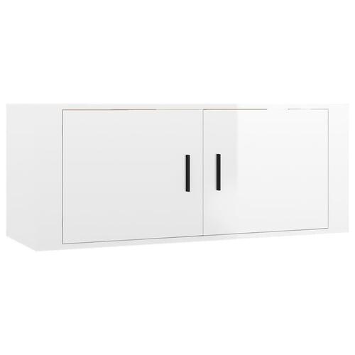 Væghængte tv-skabe 2 stk. 100x34,5x40 cm hvid højglans