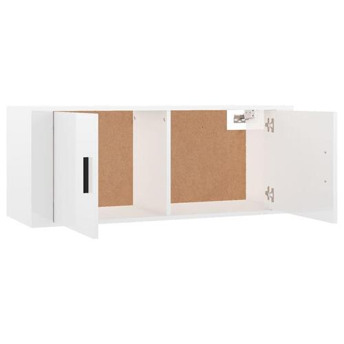 Væghængte tv-skabe 2 stk. 100x34,5x40 cm hvid højglans
