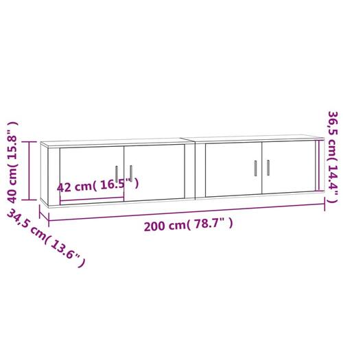 Væghængte tv-skabe 2 stk. 100x34,5x40 cm hvid højglans