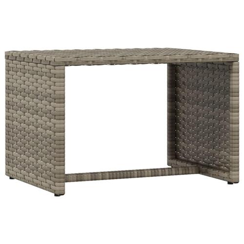 Liggestole 2 stk. med bord polyrattan grå