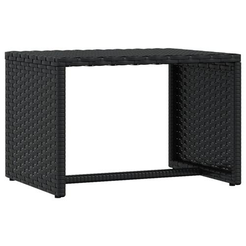 Liggestole 2 stk. med bord polyrattan sort