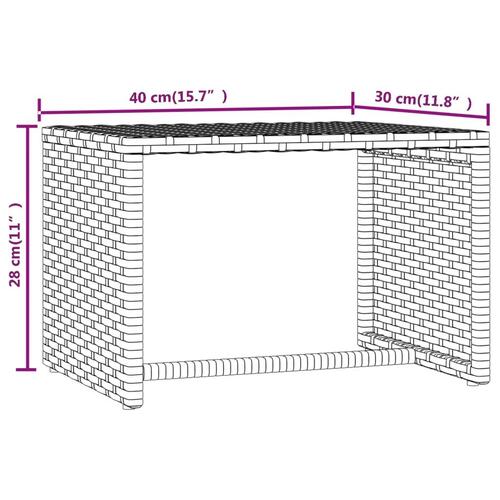 Liggestole 2 stk. med bord polyrattan sort