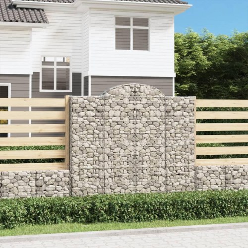 Buet gabionkurv 200×30×180/200 cm i galvaniseret jern