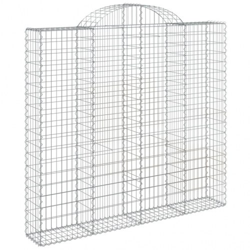 Buet gabionkurv 200×30×180/200 cm i galvaniseret jern