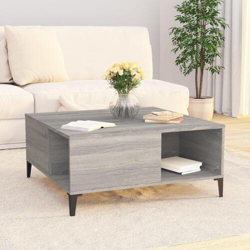 Sofabord 80x80x36,5 cm konstrueret træ grå sonoma-eg