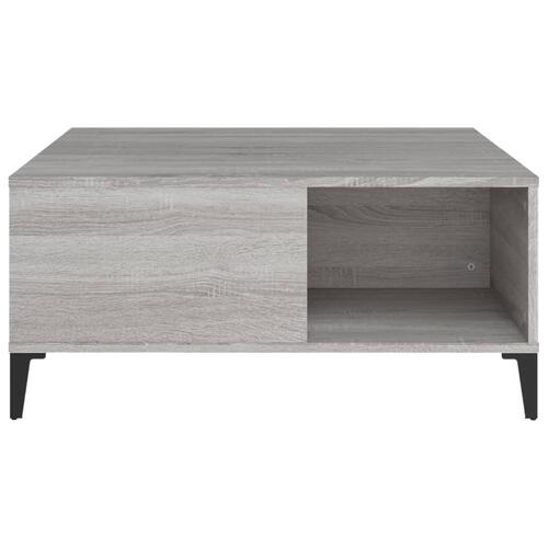 Sofabord 80x80x36,5 cm konstrueret træ grå sonoma-eg