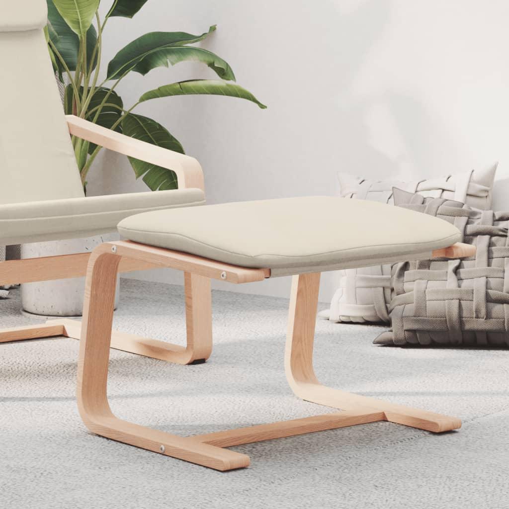 Fodskammel 51x41x40 cm stof cremefarvet billede