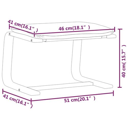 Fodskammel 51x41x40 cm stof cremefarvet