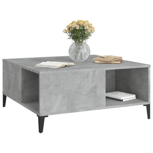 Sofabord 80x80x36,5 cm konstrueret træ betongrå