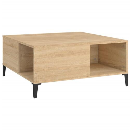 Sofabord 80x80x36,5 cm konstrueret træ sonoma-eg