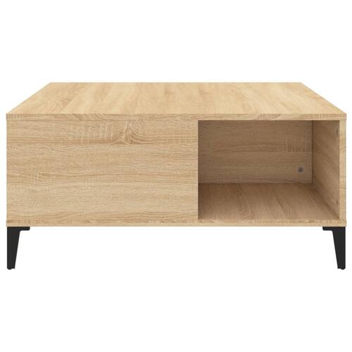 Sofabord 80x80x36,5 cm konstrueret træ sonoma-eg