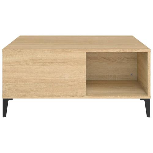 Sofabord 80x80x36,5 cm konstrueret træ sonoma-eg