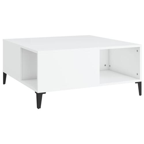 Sofabord 80x80x36,5 cm konstrueret træ hvid
