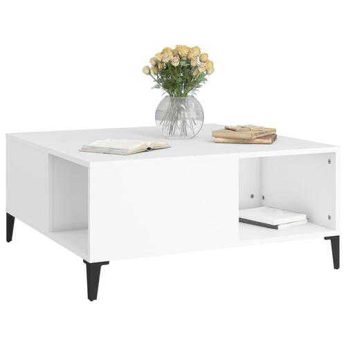 Sofabord 80x80x36,5 cm konstrueret træ hvid