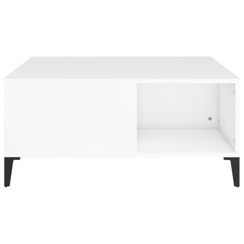 Sofabord 80x80x36,5 cm konstrueret træ hvid
