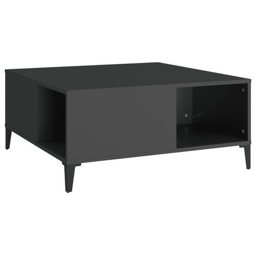 Sofabord 80x80x36,5 cm konstrueret træ sort