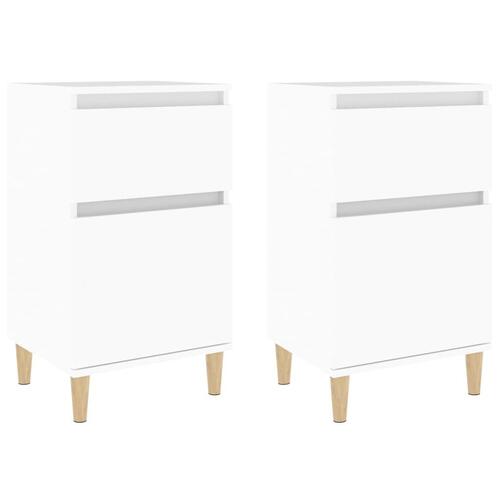 Sengeborde 2 stk. 40x35x70 cm hvid