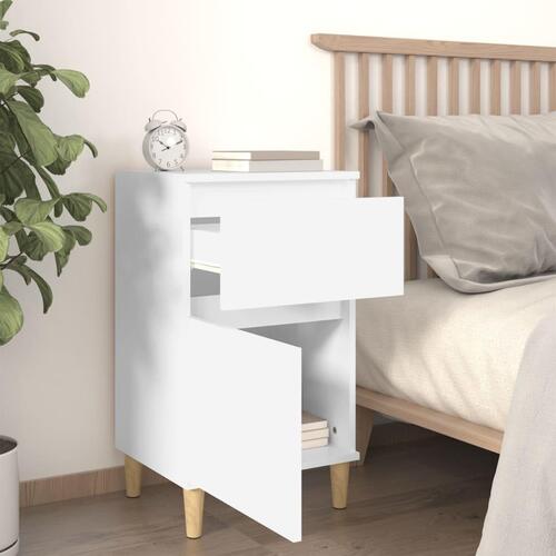 Sengeborde 2 stk. 40x35x70 cm hvid