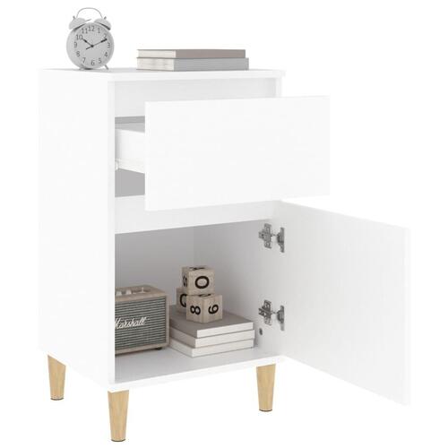 Sengeborde 2 stk. 40x35x70 cm hvid