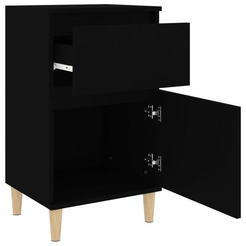 Sengeborde 2 stk. 40x35x70 cm sort