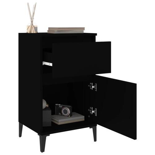 Sengeborde 2 stk. 40x35x70 cm sort