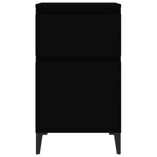 Sengeborde 2 stk. 40x35x70 cm sort