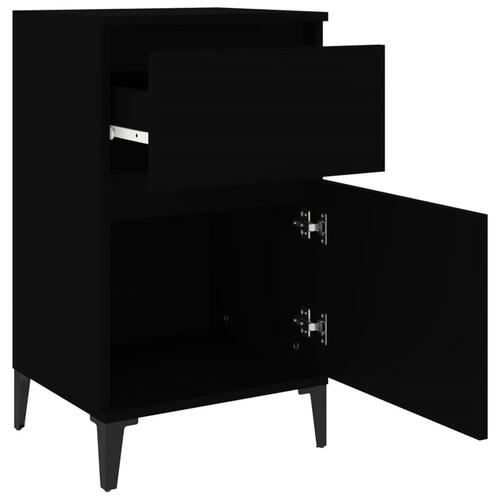 Sengeborde 2 stk. 40x35x70 cm sort