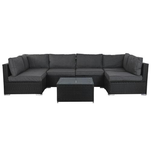 Havesofa 300 x 150 x 65,5 cm 71 x 81 x 67 cm Stål Hærdet glas