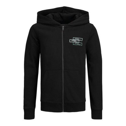 Hættetrøje til Børn Jack & Jones JCOSPACE LOGO SWEAT 12221210 Sort 10 år
