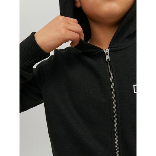 Hættetrøje til Børn Jack & Jones JCOSPACE LOGO SWEAT 12221210 Sort 16 år