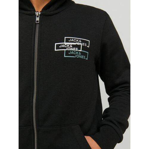 Hættetrøje til Børn Jack & Jones JCOSPACE LOGO SWEAT 12221210 Sort 16 år