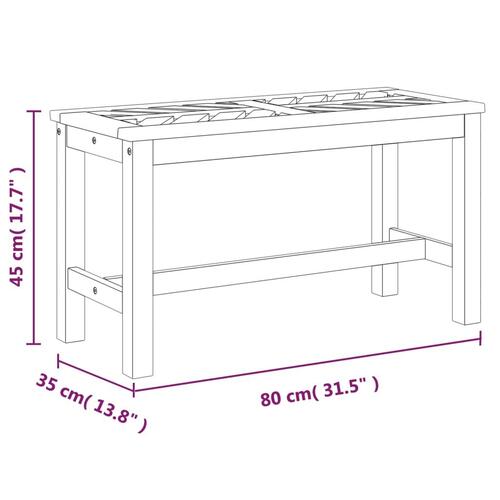 Havebænk 80 cm massivt akacietræ