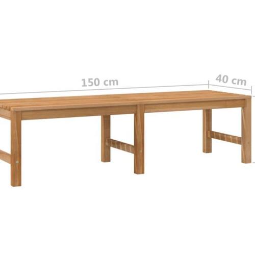 Havebænk 150 cm massivt teaktræ