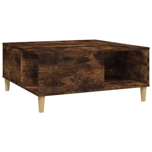 Sofabord 80x80x36,5 cm konstrueret træ røget egetræsfarve