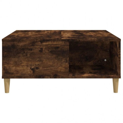 Sofabord 80x80x36,5 cm konstrueret træ røget egetræsfarve