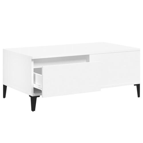Sofabord 90x50x36,5 cm konstrueret træ hvid