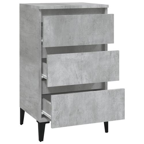 Sengebord 40x35x70 cm konstrueret træ betongrå