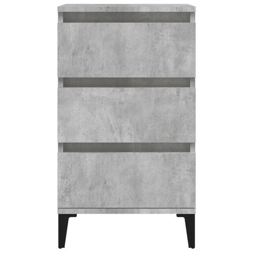 Sengebord 40x35x70 cm konstrueret træ betongrå