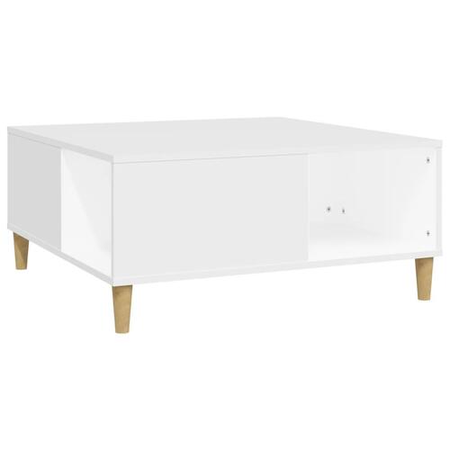 Sofabord 80x80x36,5 cm konstrueret træ hvid