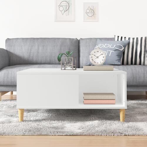 Sofabord 80x80x36,5 cm konstrueret træ hvid
