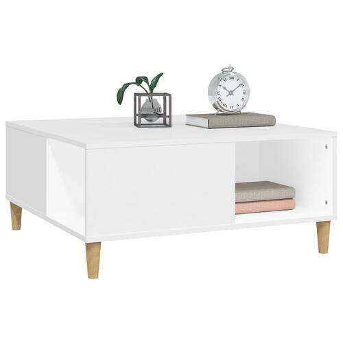Sofabord 80x80x36,5 cm konstrueret træ hvid