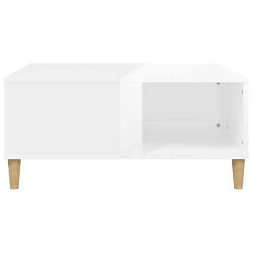 Sofabord 80x80x36,5 cm konstrueret træ hvid højglans