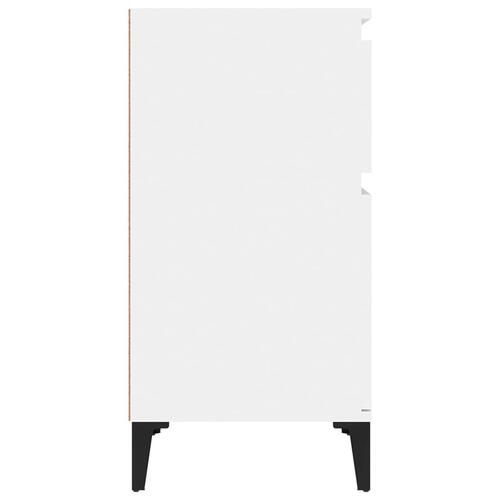 Sengebord 40x35x70 cm hvid højglans