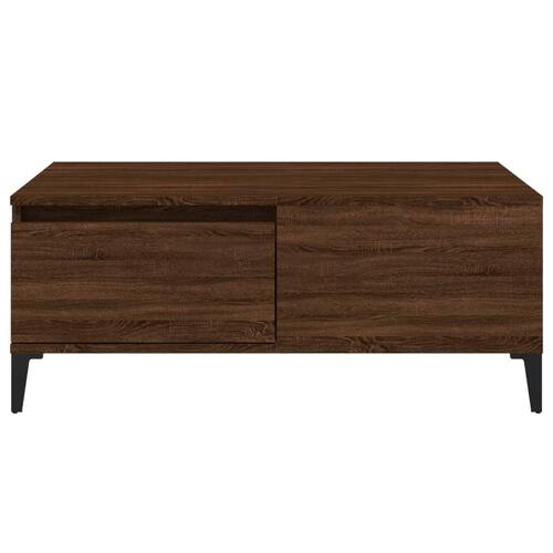 Sofabord 90x50x36,5 cm konstrueret træ brun egetræsfarve
