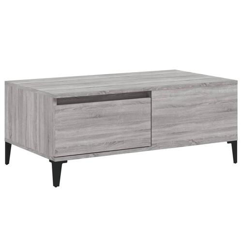 Sofabord 90x50x36,5 cm konstrueret træ grå sonoma-eg