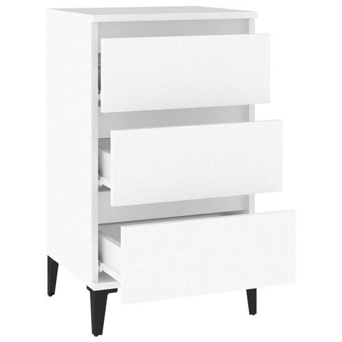 Sengebord 40x35x70 cm konstrueret træ hvid