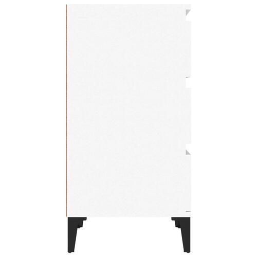 Sengebord 40x35x70 cm konstrueret træ hvid