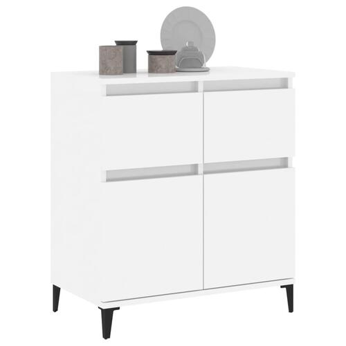 Skænk 60x35x70 cm konstrueret træ hvid højglans