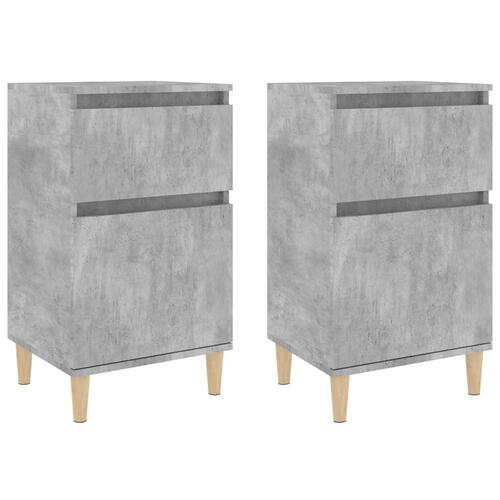 Sengeborde 2 stk. 40x35x70 cm betongrå