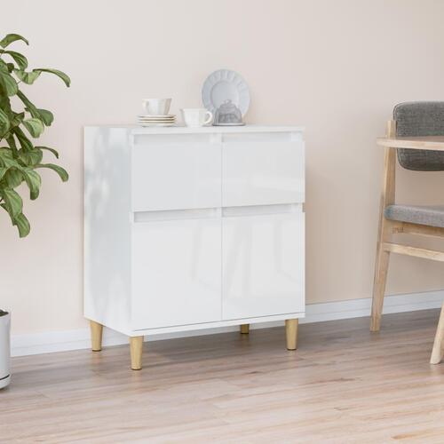 Skænk 60x35x70 cm konstrueret træ hvid højglans